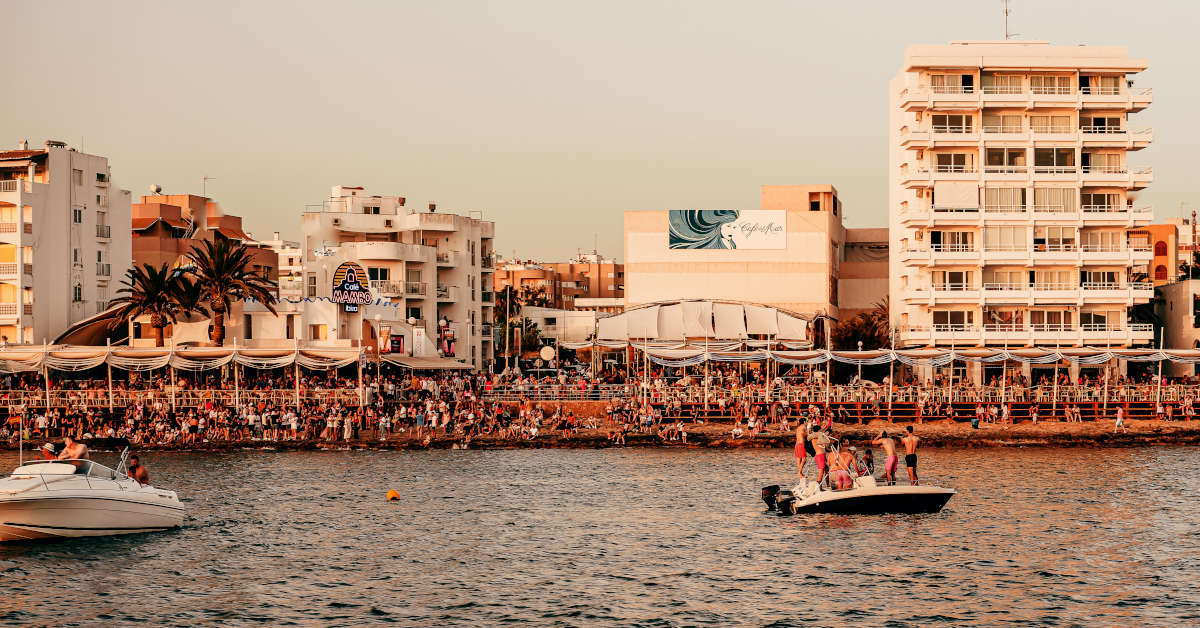 A charter boat in Ibiza during high season